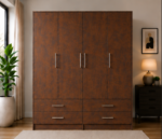 Spacious Clothing Wardrobe with Drawers - 4 Door Wardrobe - Image 2