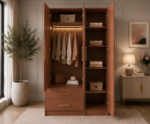 Stylish Bedroom Storage Unit with Mirror - Wardrobe - Image 2