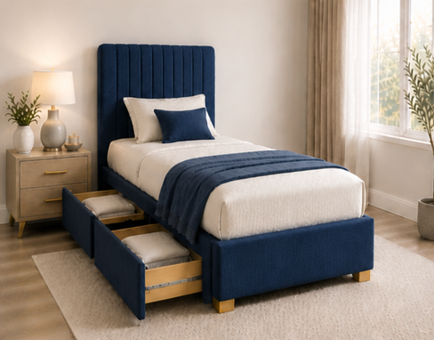 feggegreg Essential Single Divan Bed with Storage - Divan Bed - Image 1