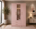 Multi Utility 3 Door Wardrobe with Drawers - Premium Bedroom Wardrobe - Image 3