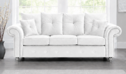 White 3 Seater Sofa - Ashwin Stylish 3 Seater Sofa
