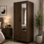 Sleek 2 Door Wardrobe Organizer with Mirror - Multi Storage 2 Door Wardrobe