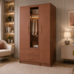 Stylish Bedroom Storage Unit with Mirror - Wardrobe