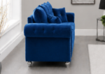 Blue Fabric 3 Seater Sofa - Image 4
