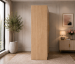 Elegant Closet Organizer with Drawers and Mirror - Large Capacity Triple Door Wardrobe with Mirror - Image 5