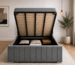 Ottoman Double Bed – Luxury Storage Bed with Upholstered Finish