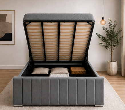gfddf Ottoman Double Bed – Luxury Storage Bed with Upholstered Finish - Image 1