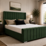 King Size Bed – Stylish Upholstered Frame - Panel King Size Bed