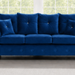 Blue Fabric 3 Seater Sofa