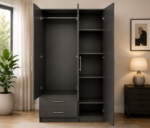 3 Door Wardrobe with 2 Drawers – Modern Wooden Wardrobe