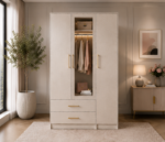 Elegant 3 Door Wardrobe with 2 Drawers and 1 Mirror - Wardrobe without Mirror - Image 3