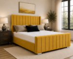Panel Double Bed – Modern Upholstered Bed - Image 2