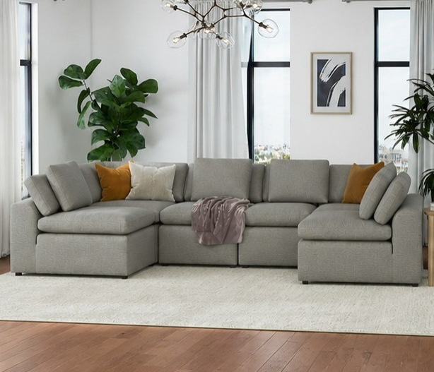 jiyiio Spacious 6 Seater U Shape Sofa – Comfortable Lounge - Image 1