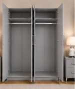Modern Bedroom 4 Door Wardrobe with Mirrors - Wardrobe with Mirror - Image 3