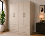 Stylish Wooden Closet – 4 Door Wardrobe with 4 Drawers - Image 3