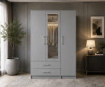 Modern Bedroom Closet with Drawers and Mirror - Elegant Home Wardrobe - Image 3