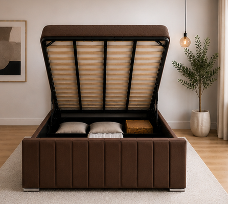 regrge Super King Ottoman Bed – Soft Upholstered Storage Bed - Image 1