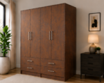 Spacious Clothing Wardrobe with Drawers - 4 Door Wardrobe - Image 3