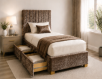 Compact Single Divan Bed with Storage - Elegant Wooden Single Divan Bed - Image 2
