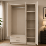 Stylish Bedroom Organizer - 3 Door Wardrobe with Drawers