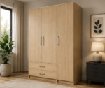 3 Door Wardrobe with 2 Drawers – Practical Storage Solution -  Wardrobe with Drawers - Image 2