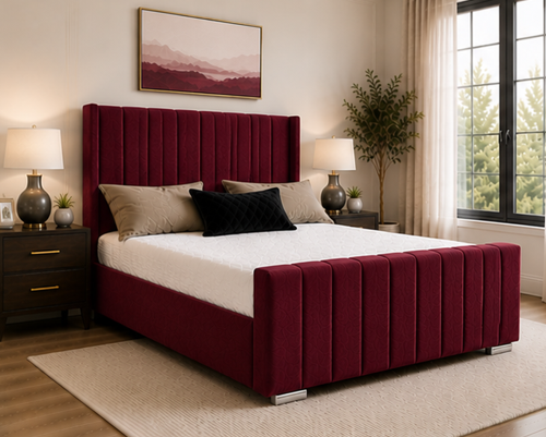 rthhteh Panel King Size Bed – Comfortable Soft Headboard Bed | Premium Finish Bed Frame - Image 1