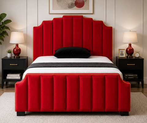 rtu3uuu Arizona Double Bed – Luxury Fabric Upholstered Bed - Image 1