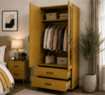 Modern 2 Door Wardrobe with 2 Drawers and 1 Mirror - Image 2