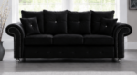 Black Three Seater Sofa - Elegant 3 Seater Sofa