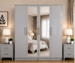 Modern Bedroom 4 Door Wardrobe with Mirrors - Wardrobe with Mirror