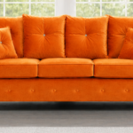 Stylish 3 Seater Sofa - Orange Fabric sofa - Ashwin Sofa