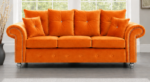 Stylish 3 Seater Sofa - Orange Fabric sofa - Ashwin Sofa