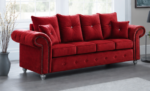 Red Sofa - Ashwin 3 Seater Sofa - Premium 3 Seater Sofa - Image 3
