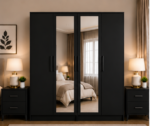 Modern 4 Door Wardrobe with 2 Mirror Panels