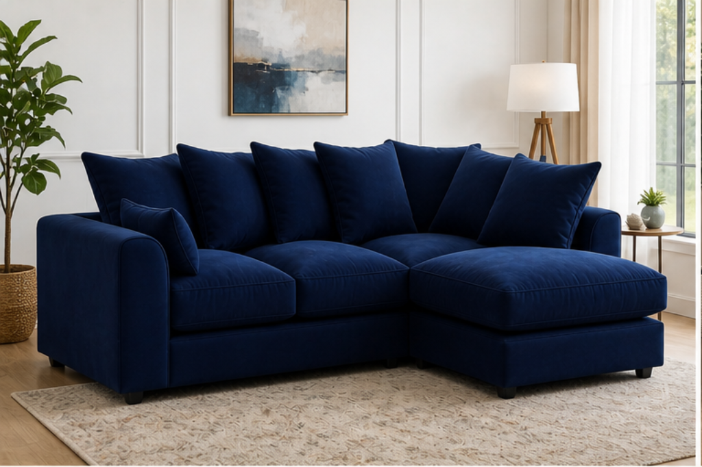 top_left Comfortable Dylan 4 Seater Corner Sofa – Premium Fabric Finish - Image 1