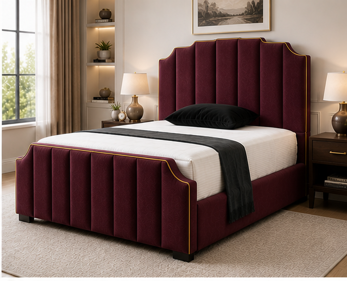top_right_maroon2 Arizona King Bed - Comfortable Bed - Image 1