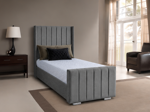 treytytt Panel Single Bed – Luxury Upholstered Bed - Image 1