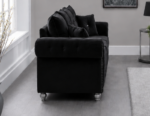 Black Three Seater Sofa - Elegant 3 Seater Sofa - Image 3