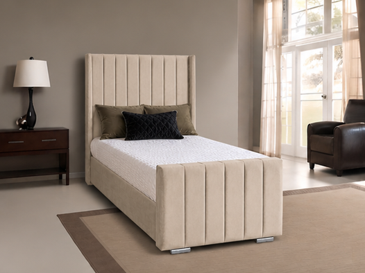 tyyter Panel Single Bed – Comfortable Soft Headboard Bed - Image 1