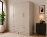 Modern Home Wardrobe with 4 Drawers - Wardrobe - Image 3