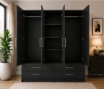 4 Door Bedroom Wardrobe with 4 Storage Drawers