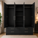 4 Door Bedroom Wardrobe with 4 Storage Drawers