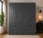 Contemporary Bedroom Storage Wardrobe - Wardrobe with 4 Drawers - Image 2