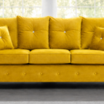 Living Room 3 Seater Sofa - Comfortable 3 Seater Sofa - yellow Sofa