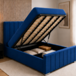 Luxury Ottoman King Size Bed with Soft Upholstery
