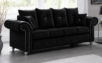 Black Three Seater Sofa - Elegant 3 Seater Sofa - Image 4