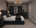 Elegant King Size Bed Suite - Six Door Wardrobe With Drawers - Five Drawer Chest - Two Bedside Tables - Image 4