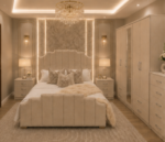 Modern Master Bedroom Furniture Set with 5 Door Wardrobe & Side Tables & Chest - Image 2