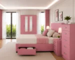 Premium Storage Furniture Collection - Double Bed - Four Door Wardrobe With Dual Mirrors - Five Drawer Chest - Image 4