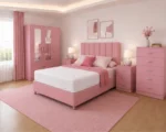 Premium Storage Bedroom Set - Double Bed - Three Door Wardrobe With Dual Mirrors And Two Bottom Drawers - Two Bedside Tables - Image 3